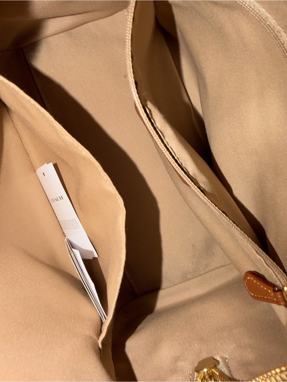 Coach Pebbled Leather Rowan Satchel Oat/Gold - Picture 7 of 8